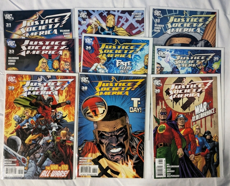 9 DC Justice Society of America Comics. Issues Between 30 - 39 (Incomplete Run)