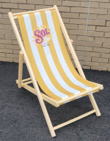 New - SOL Cerveza Wooden Beach Chair . Average Adult Size