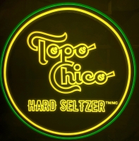 New TOPO CHICO Hard Seltzer Faux Neon Sign 21"x19.5"X2"