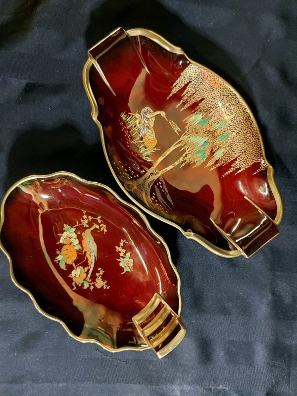 2 Vintage Royal Rouge Carleton Ware Serving Dishes