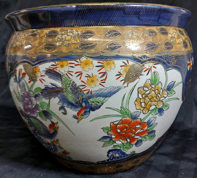 Large Beautiful Asian Koi Planter 14" Diameter 11" Deep