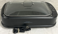 Smokeless Indoor Electric Grill With Tempered Lid Interchangeable Griddle Plate Pre-owned Good Condition