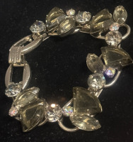 Vintage Julianna Delizza & Elster 5 Panel Fabulous Crystal Bracelet