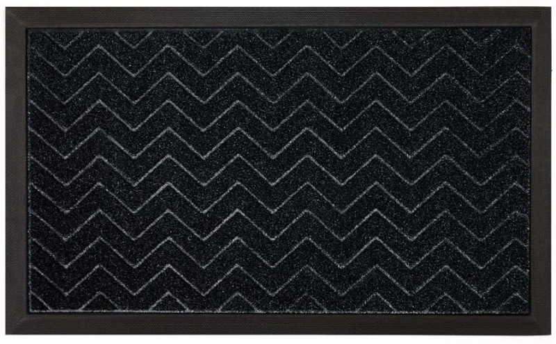 New Grip Master Door Mat 35 by 23" Black Chevron Pattern