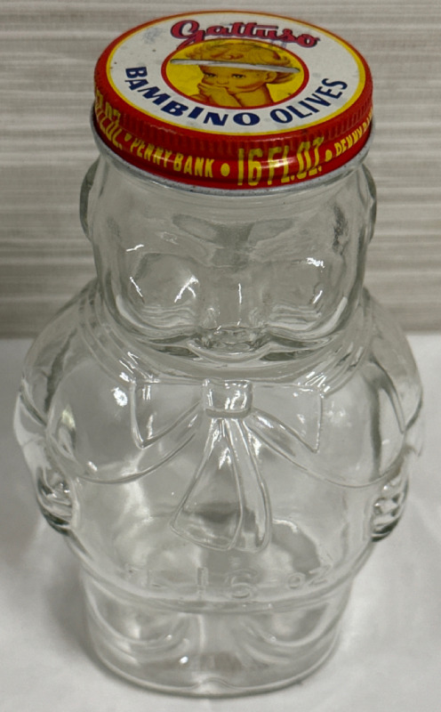 Vintage Gattuso Bambino Olives 16oz Jar Piggy Bank Gattuso Montreal Canada