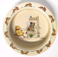 Signed Vintage Royal Doulton Bunnykins "To the Hunt Ball" Thick Raised Dish | 6" x 1.5"