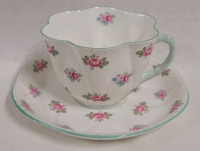 Vintage Shelley " Rosebud " Cup & Saucer . Rings True , No chips or cracks