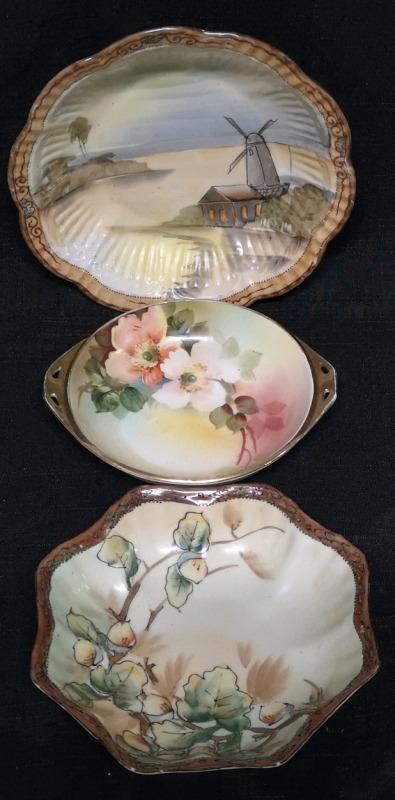 3 Vintage Hand-Painted Bowls - Made in Japan