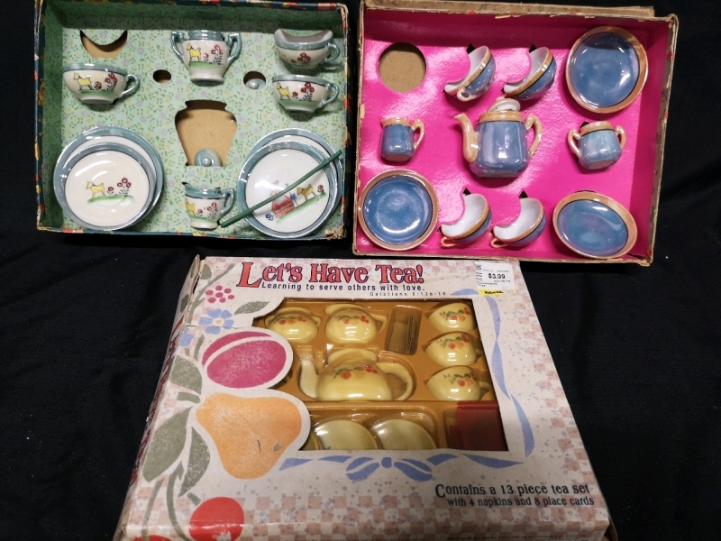 3 Vintage Kids Tea Sets - Made in Japan