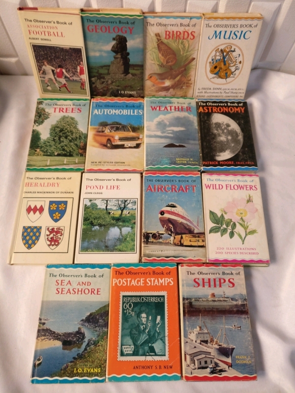 15 Vintage Observer's Book of... Hardcover Books