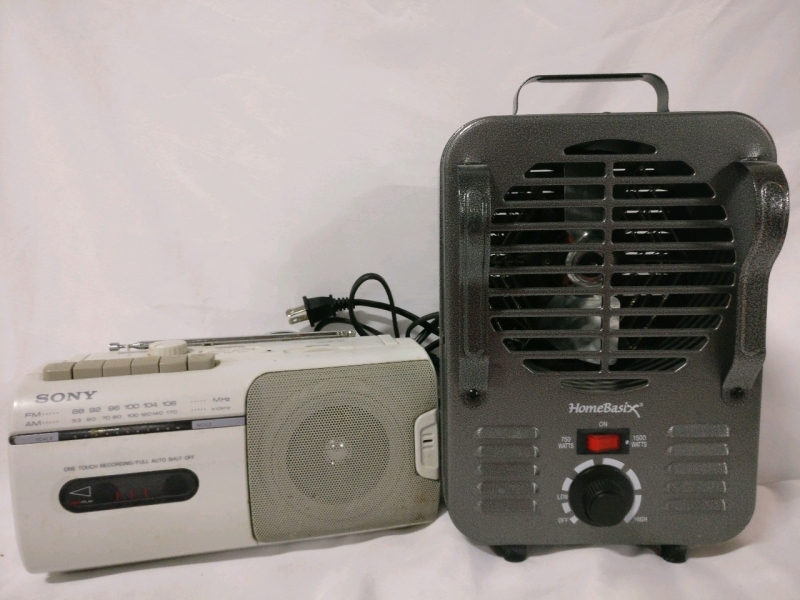 Home Basix Heater & Sony AM/FM Radio