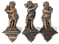 3 Vintage MCM Coppercraft Guild x Dart Wall Cherubs | 10.75" Long