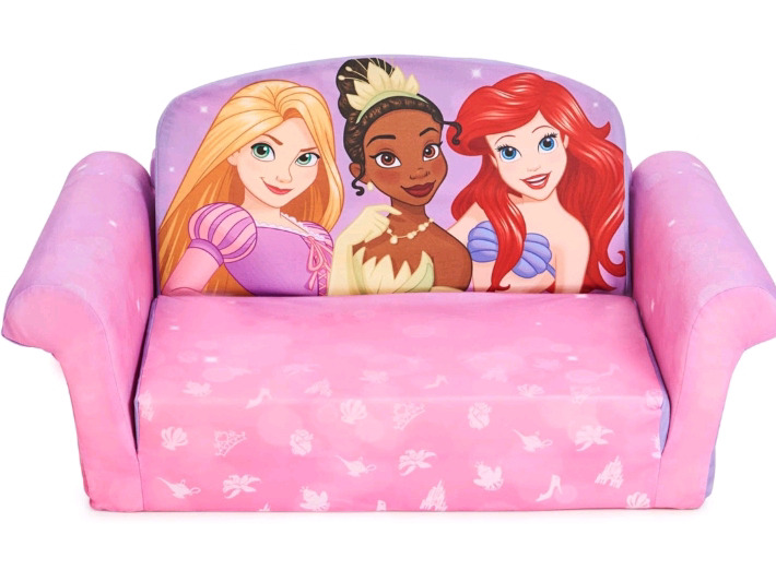 New Marshmallow Furnitire Disney Princess Flip Open Foam Compresses Sofa