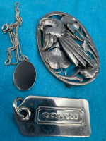 Sterling Chain Pendant COACH Statement Brooch