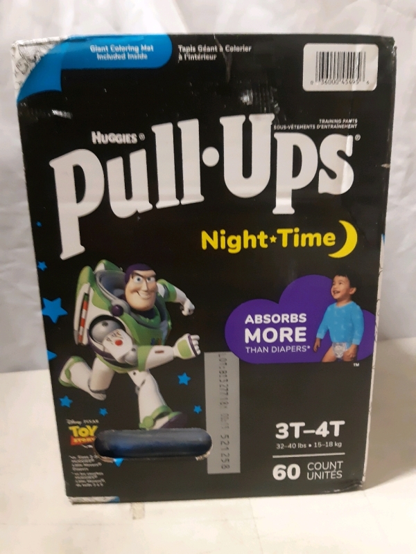 New Huggies Pull Ups Night Time Diapers 60 Count Size 3T-4T