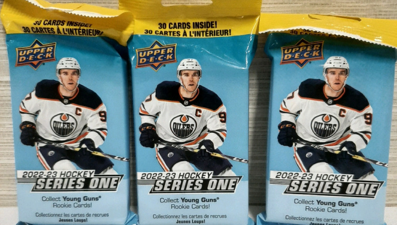 New 3 Packages of Upper Deck 2022-23 Series One Hockey Cards 30 cards per packages