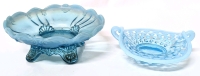 Vintage Baby Blue Glass Candy Dishes | Hobnail: 4.75" x 4.5" & Footed: 5.25" x 2"