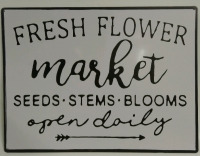 As New Fresh Flower Market 16x12" Metal sign