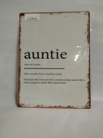 New Auntie 12x16" Metal Sign