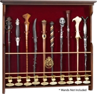 New HARRY POTTER The Noble Collection 10 Wand Display - Wooden Display Case for 10 Wands (Not Included) | 18.5" x 2" x 18.5" | Retails for Over $150!