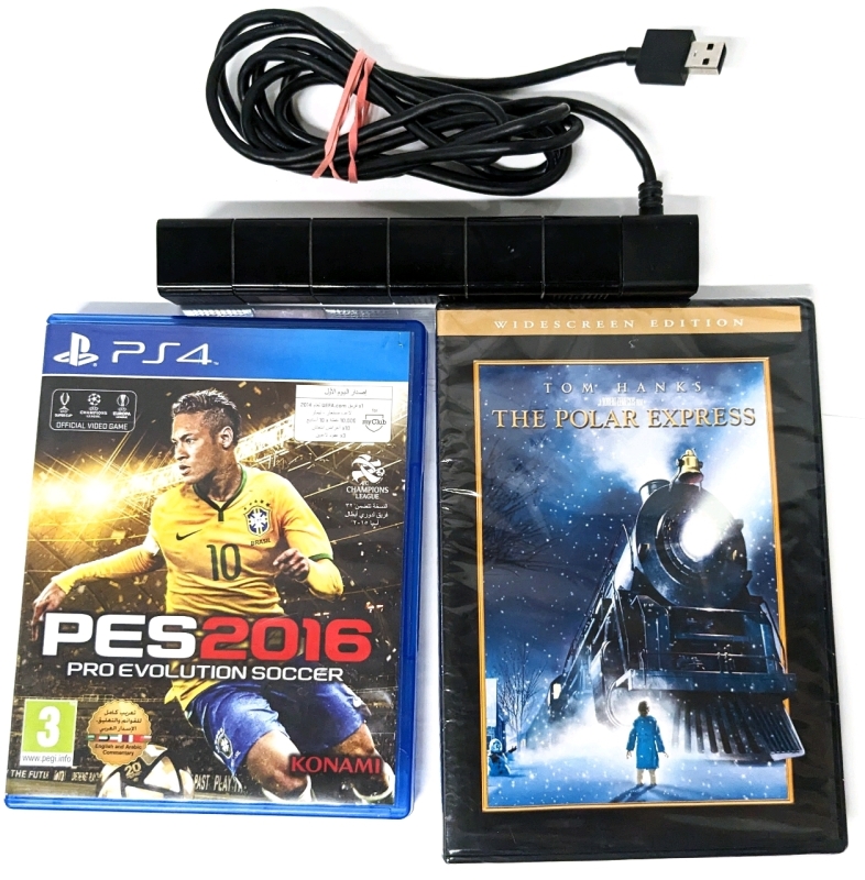 Sony PS4 PlayStation 4 Camera / Motion Sensor, PES2016 Pro Evolution Soccer PS4 Game & New Sealed The Polar Express DVD