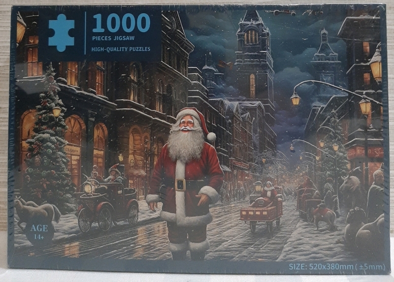 New 1000 Piece Jigsaw Puzzle of Santa in a Vintage Scene 520 X 380 mm