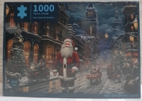 New 1000 Piece Jigsaw Puzzle of Santa in a Vintage Scene 520 X 380 mm