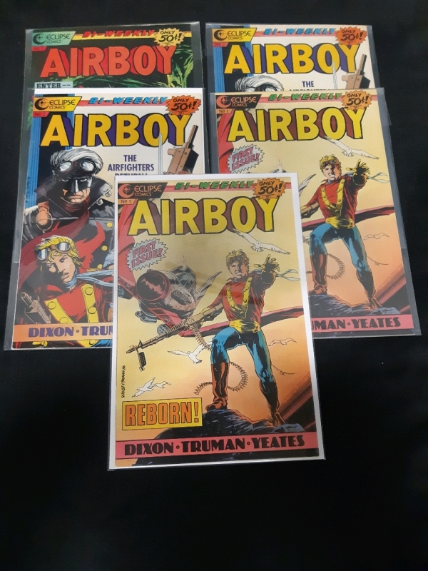 5 New Eclipse Comics AirBoy Bi-Weekly Bagged and Sealed issues 1-3 ( Copies )