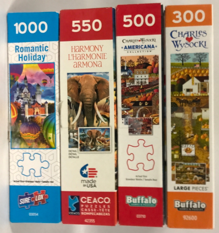 4 Open Box Puzzle Boards 300-500 Pieces Each