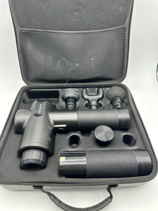 Infinity PR Pro Endurance 45W Black Massage Gun with 4 Heads Pre-owned Tested