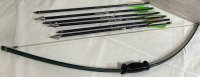 Green Bow 33&rdquo; Unbranded With 6 Arrows Carbon Express and Easton Pre-owned