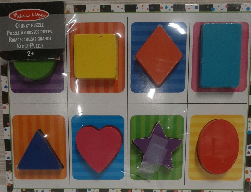 As New Melissa & Doug Chunky Puzzle Ages 2+ Some damage to the Star piece