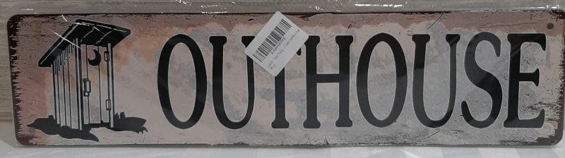 New Metal Decor Sign "Outhouse" 15.5" X 3.75"