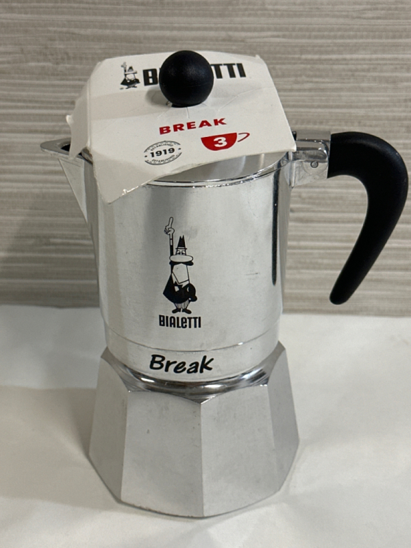 New Bialetti Break 3 Cup Moka Pot Italian Stovetop Espresso Coffee Maker Aluminium