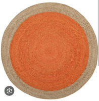 New Safavieh Natural Fiber 5' x 5' Round Orange Carpet