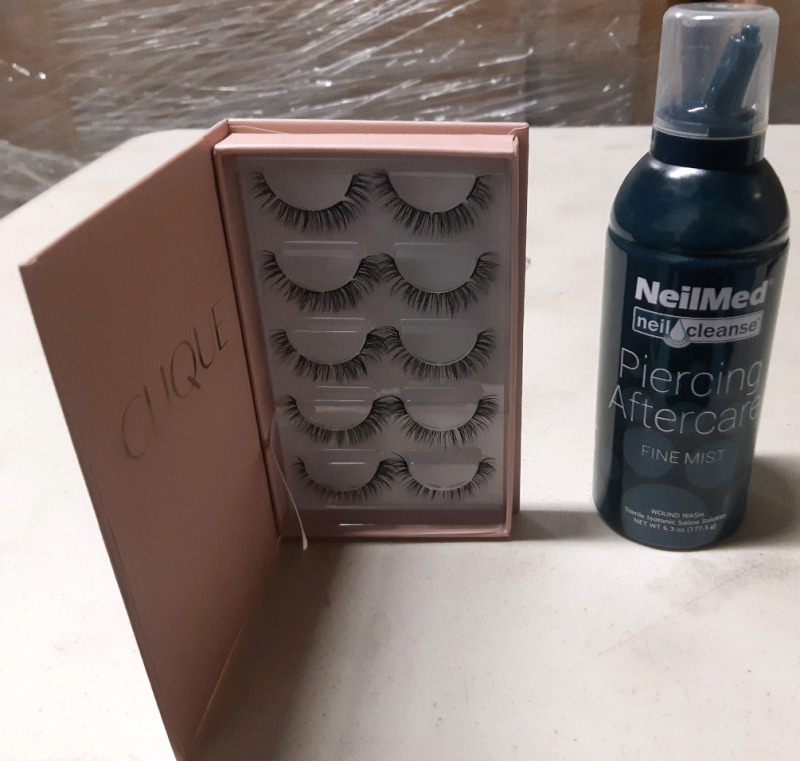 Neilmed Fine Mist Piercing Aftercare and Winkclique 5 sets of Eye Lashes