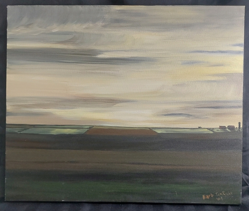 "Dusk On The Prairie" Acrylic Painting On Canvas Signed By Barb Teneycke 20"x24"