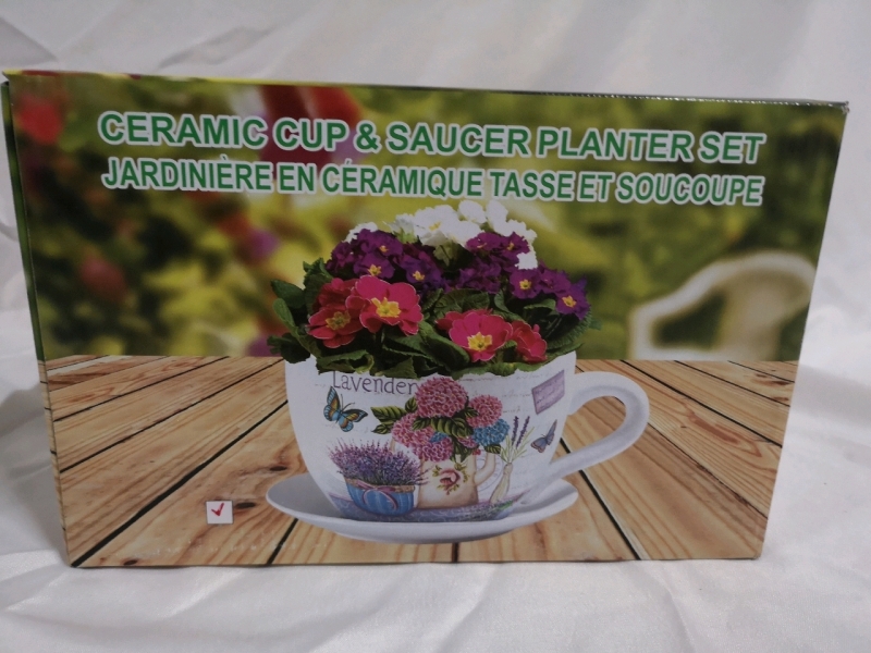 New Cup and Saucer Planter Set by Details