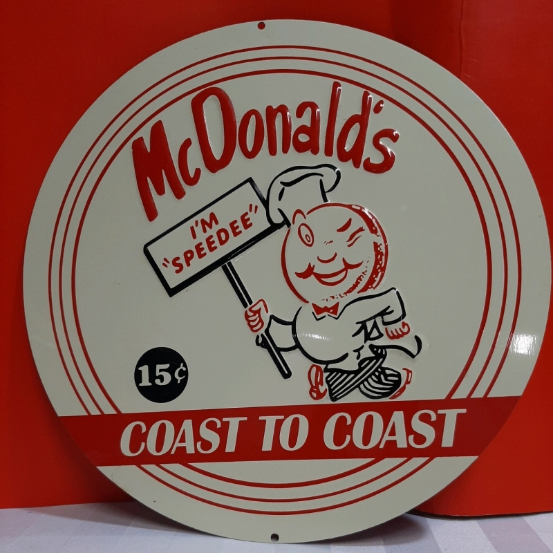 New Retro McDonald's Round Sign Burgers for 15 cents