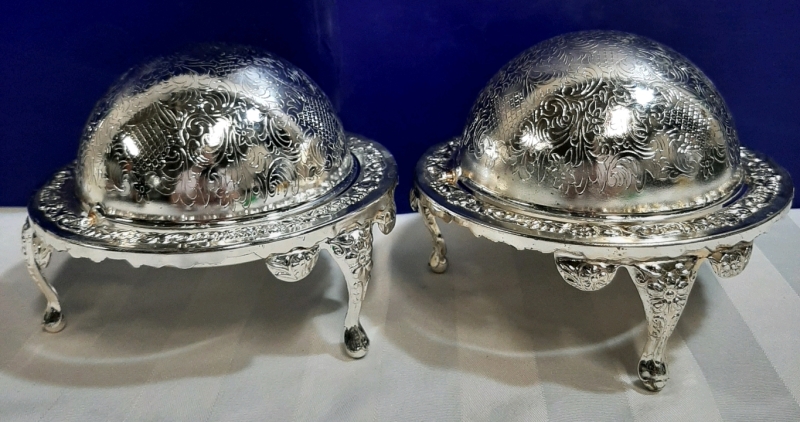2 Vintage Covered Butter Dishes Made in England