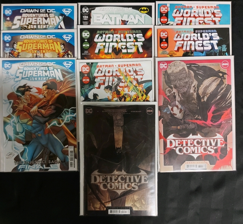 10 DC Comics Adventures Of Superman, Batman, World's Finest And Detective Comics In Great Pre Owned Condition