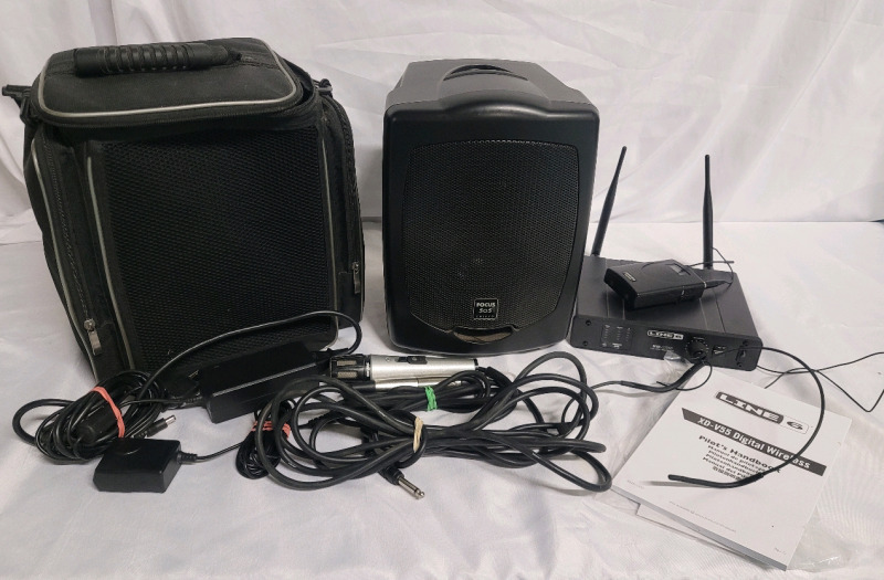 Focus 505 Portable PA Sound Speaker w/Line 6 Wireless Receiver & Wireless Microphone