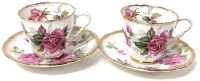 2 Vintage Royal Stafford "Berkeley Rose" Tea Cups & Saucers