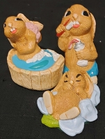 Vintage PEPIWARE Hand Crafted And Painted Collectables Made In England : Twinkle, Titch + Snoozy