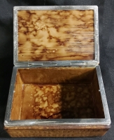 Vintage Stone Design Keepsake Box 5.5"x4"x2.5" (Possibly Brown Alabaster)