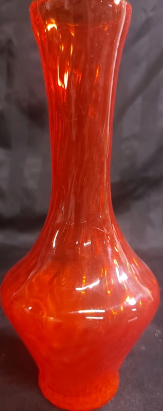 Vintage Strawberry Glass Vase 10"X5"