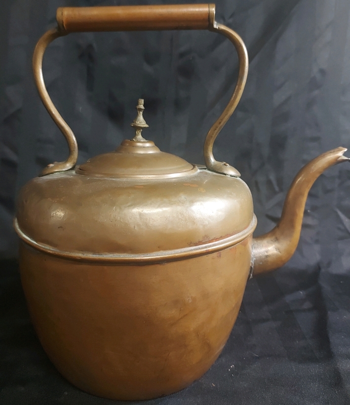 Vintage Heavy Copper Teapot Kettle 12.5"x12"x9"