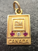 10K Gold Ruby Diamond GM Charm