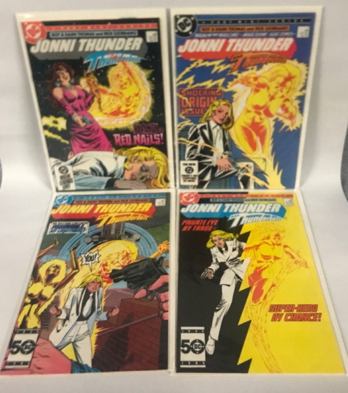 Vintage 1985 DC Comics Jonni Thunder AKA Thunderbolt Complete Set. Bronze Age comics
