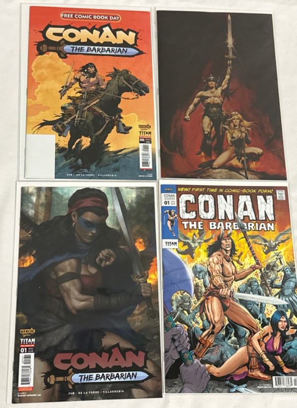 4 Conan The Barbarian Comics #00, 01, 01 & 11 Including Variant Cover Bagged and Boarded